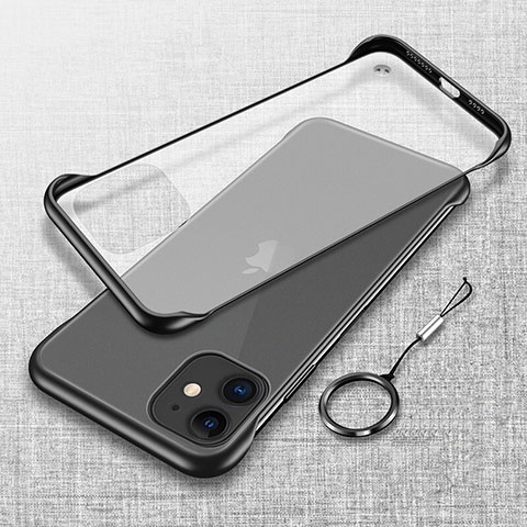 Carcasa Dura Cristal Plastico Funda Rigida Transparente S06 para Apple iPhone 11 Negro