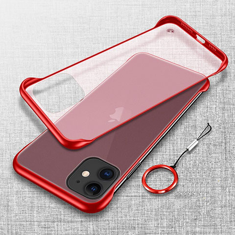 Carcasa Dura Cristal Plastico Funda Rigida Transparente S06 para Apple iPhone 11 Rojo