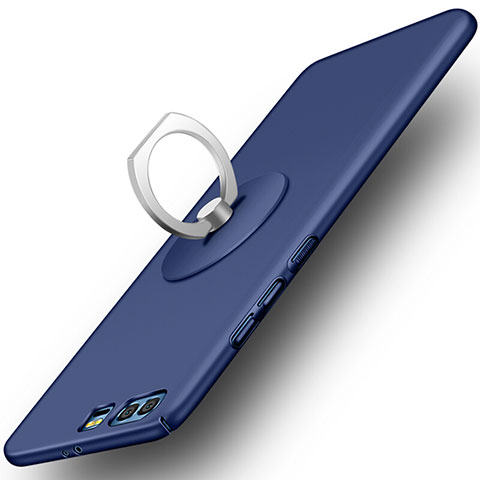 Carcasa Dura Plastico Rigida Mate con Anillo de dedo Soporte para Huawei Honor 9 Azul
