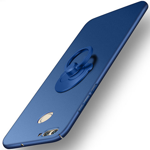 Carcasa Dura Plastico Rigida Mate con Anillo de dedo Soporte para Huawei Nova 2 Azul