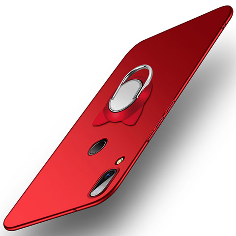 Carcasa Dura Plastico Rigida Mate con Anillo de dedo Soporte para Huawei P20 Lite Rojo
