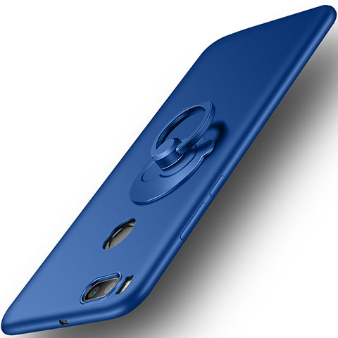 Carcasa Dura Plastico Rigida Mate con Anillo de dedo Soporte para Xiaomi Mi A1 Azul