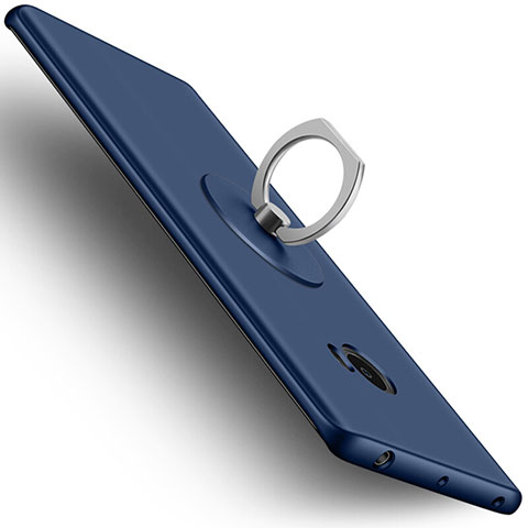 Carcasa Dura Plastico Rigida Mate con Anillo de dedo Soporte para Xiaomi Mi Note 2 Azul