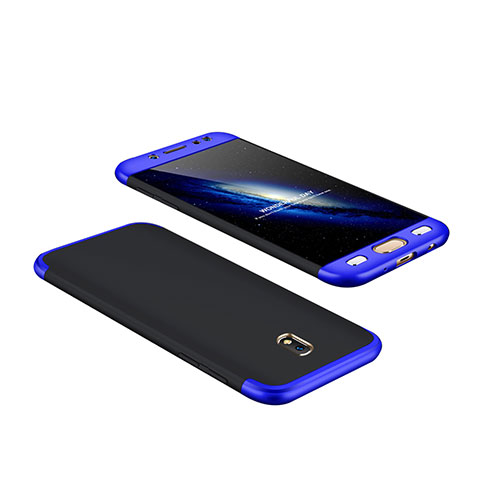 Carcasa Dura Plastico Rigida Mate Frontal y Trasera 360 Grados para Samsung Galaxy J7 Pro Azul y Negro