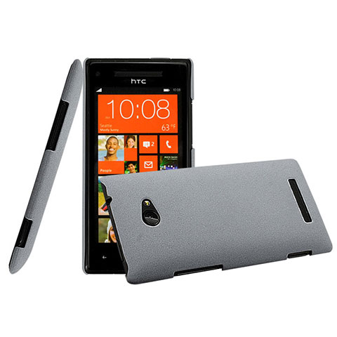 Carcasa Dura Plastico Rigida Mate para HTC 8X Windows Phone Gris