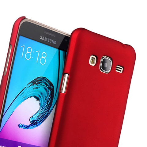 Carcasa Dura Plastico Rigida Mate para Samsung Galaxy J3 Rojo