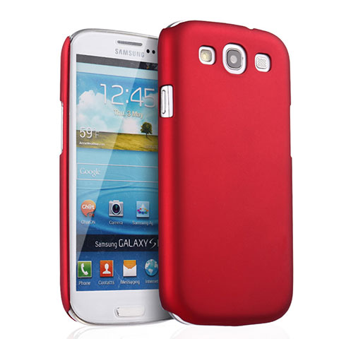 Carcasa Dura Plastico Rigida Mate para Samsung Galaxy S3 III LTE 4G Rojo