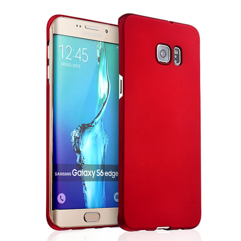 Carcasa Dura Plastico Rigida Mate para Samsung Galaxy S6 Edge+ Plus SM-G928F Rojo