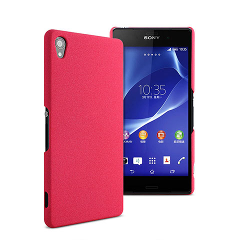 Carcasa Dura Plastico Rigida Mate para Sony Xperia Z2 Rosa Roja