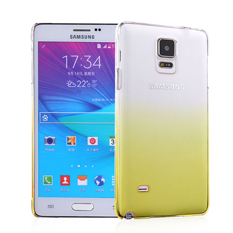 Carcasa Dura Plastico Rigida Transparente Gradient para Samsung Galaxy Note 4 SM-N910F Amarillo