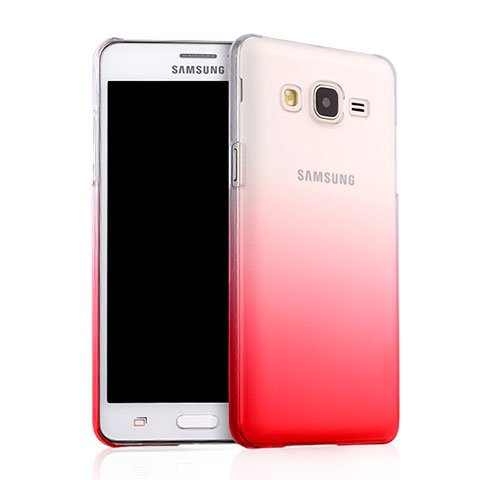 Carcasa Dura Plastico Rigida Transparente Gradient para Samsung Galaxy On5 Pro Rojo