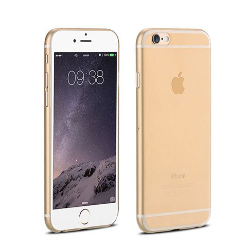 Carcasa Dura Ultrafina Transparente Mate para Apple iPhone 6 Plus Oro