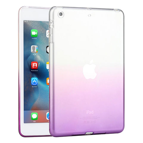 Carcasa Gel Ultrafina Transparente Gradiente para Apple iPad Mini Morado