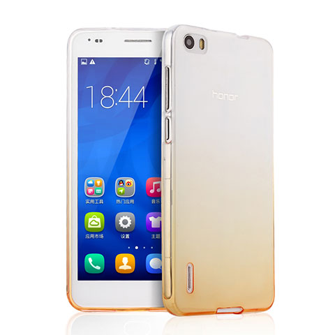 Carcasa Gel Ultrafina Transparente Gradiente para Huawei Honor 6 Amarillo