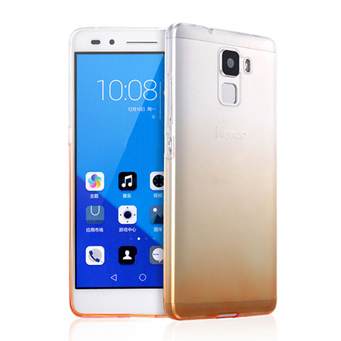 Carcasa Gel Ultrafina Transparente Gradiente para Huawei Honor 7 Amarillo