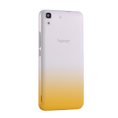 Carcasa Gel Ultrafina Transparente Gradiente para Huawei Y6 Amarillo