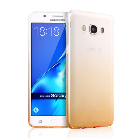 Carcasa Gel Ultrafina Transparente Gradiente para Samsung Galaxy J5 Duos (2016) Amarillo