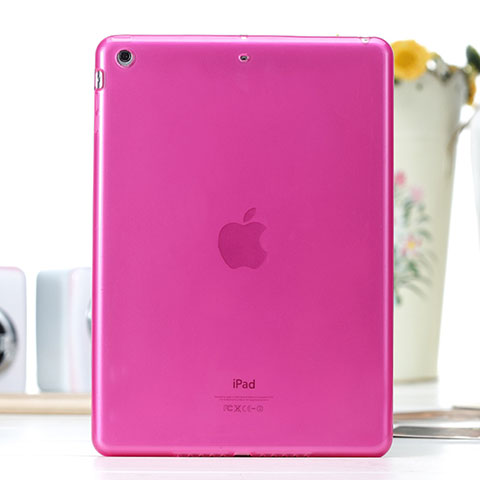 Carcasa Gel Ultrafina Transparente para Apple iPad Air Rosa Roja