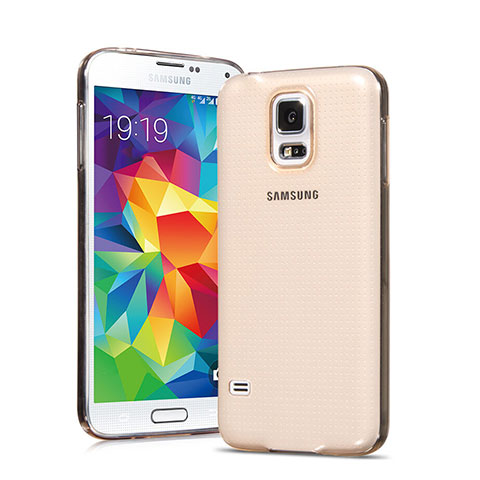 Carcasa Gel Ultrafina Transparente para Samsung Galaxy S5 Duos Plus Oro