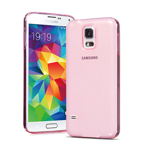 Carcasa Gel Ultrafina Transparente para Samsung Galaxy S5 G900F G903F Rosa