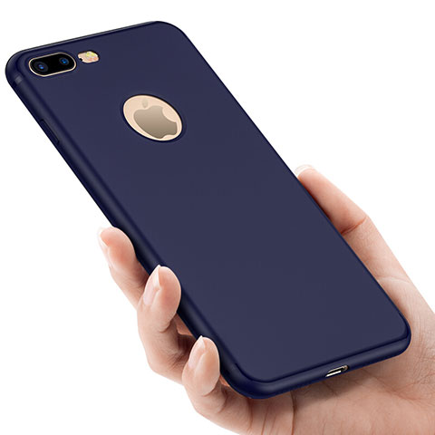 Carcasa Silicona Goma con Agujero para Apple iPhone 7 Plus Azul