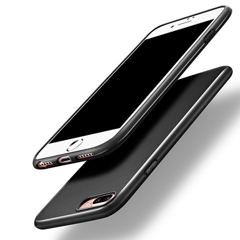 Carcasa Silicona Goma para Apple iPhone 7 Plus Negro