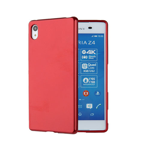 Carcasa Silicona Goma para Sony Xperia Z4 Rojo