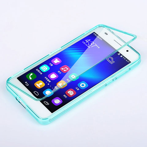 Carcasa Silicona Transparente Cubre Entero para Huawei Honor 6 Azul Cielo