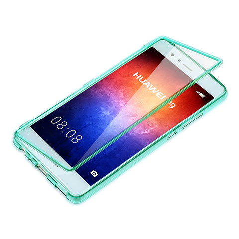 Carcasa Silicona Transparente Cubre Entero para Huawei P9 Plus Azul Cielo
