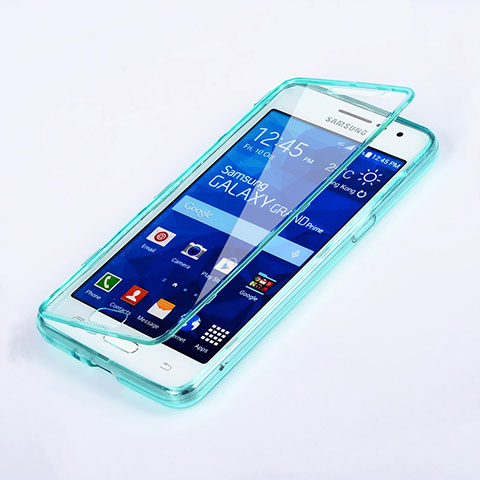 Carcasa Silicona Transparente Cubre Entero para Samsung Galaxy Grand Prime 4G G531F Duos TV Azul Cielo