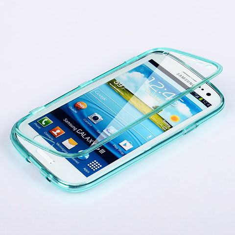 Carcasa Silicona Transparente Cubre Entero para Samsung Galaxy S3 III i9305 Neo Azul Cielo