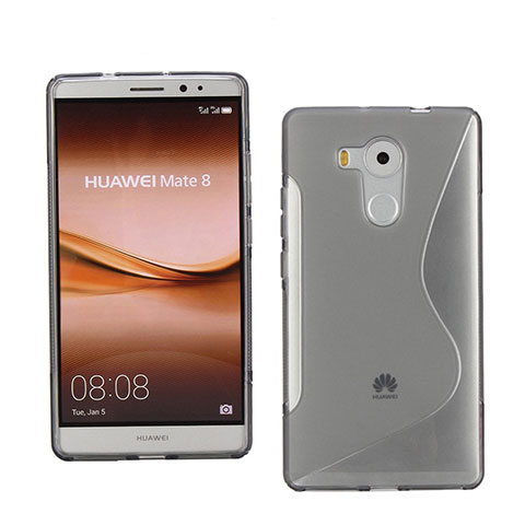 Carcasa Silicona Transparente S-Line para Huawei Mate 8 Gris