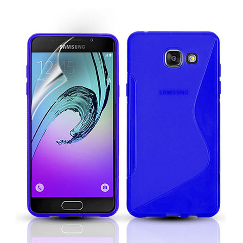 Carcasa Silicona Transparente S-Line para Samsung Galaxy A3 (2016) SM-A310F Azul