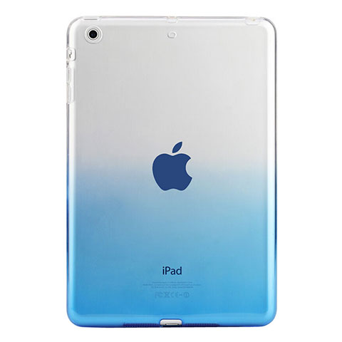 Carcasa Silicona Ultrafina Transparente Gradiente para Apple iPad Mini 2 Azul