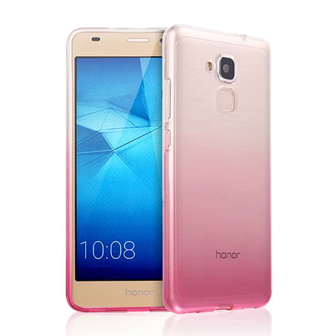 Carcasa Silicona Ultrafina Transparente Gradiente para Huawei GR5 Mini Rosa