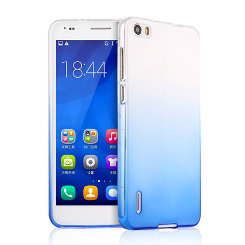 Carcasa Silicona Ultrafina Transparente Gradiente para Huawei Honor 6 Azul