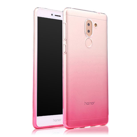 Carcasa Silicona Ultrafina Transparente Gradiente para Huawei Mate 9 Lite Rosa