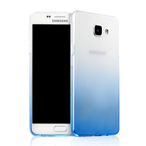 Carcasa Silicona Ultrafina Transparente Gradiente para Samsung Galaxy A7 (2016) A7100 Azul