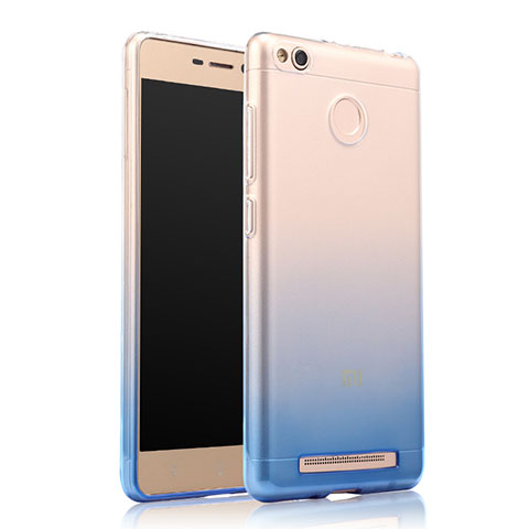 Carcasa Silicona Ultrafina Transparente Gradiente para Xiaomi Redmi 3 Pro Azul