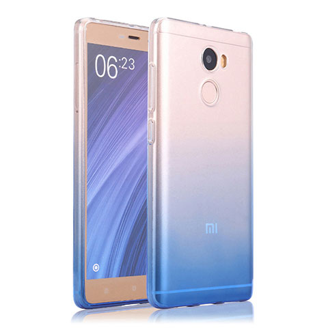 Carcasa Silicona Ultrafina Transparente Gradiente para Xiaomi Redmi 4 Standard Edition Azul