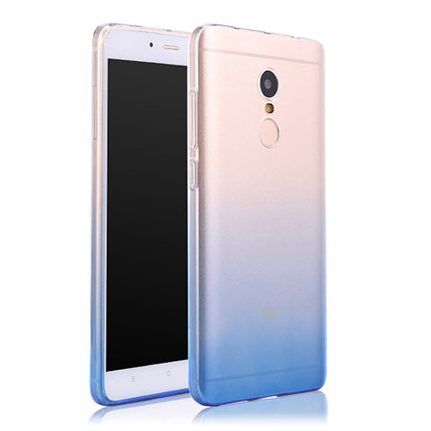 Carcasa Silicona Ultrafina Transparente Gradiente para Xiaomi Redmi Note 4 Standard Edition Azul