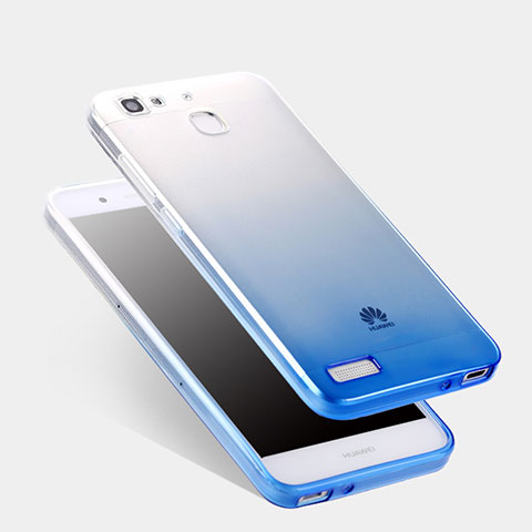 Carcasa Silicona Ultrafina Transparente Gradiente Q01 para Huawei Enjoy 5S Azul