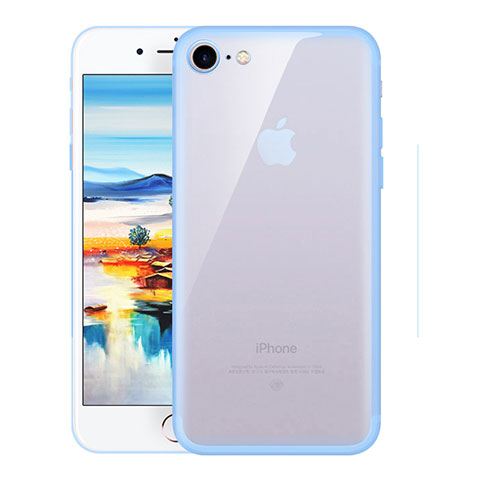 Carcasa Silicona Ultrafina Transparente H01 para Apple iPhone 8 Azul Cielo