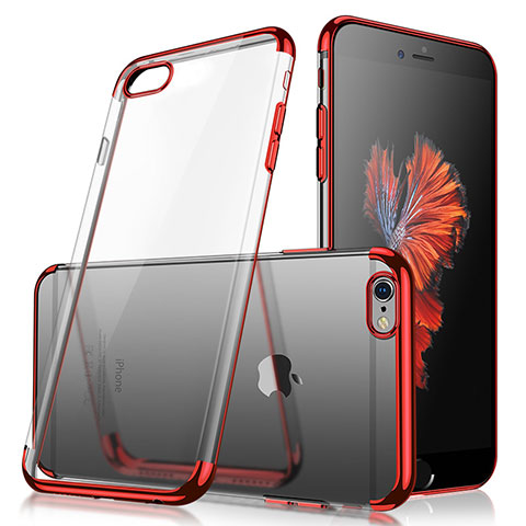 Carcasa Silicona Ultrafina Transparente H04 para Apple iPhone SE (2020) Rojo