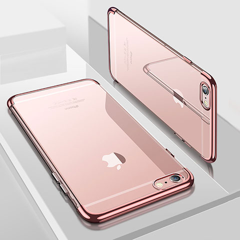 Carcasa Silicona Ultrafina Transparente H04 para Apple iPhone SE3 ((2022)) Oro Rosa