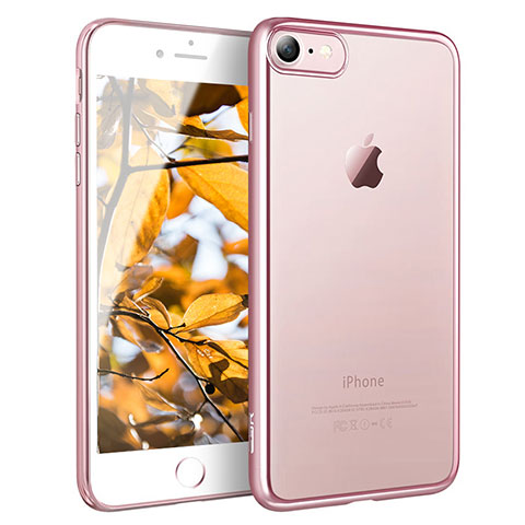 Carcasa Silicona Ultrafina Transparente H11 para Apple iPhone SE (2020) Oro Rosa