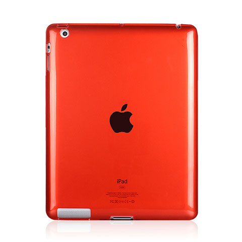 Carcasa Silicona Ultrafina Transparente para Apple iPad 2 Rojo