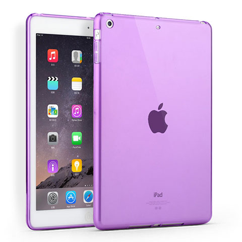Carcasa Silicona Ultrafina Transparente para Apple iPad Air Morado