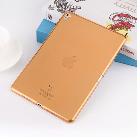 Carcasa Silicona Ultrafina Transparente para Apple iPad Pro 9.7 Oro