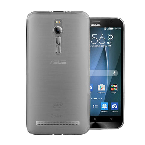 Carcasa Silicona Ultrafina Transparente para Asus Zenfone 2 ZE551ML ZE550ML Gris